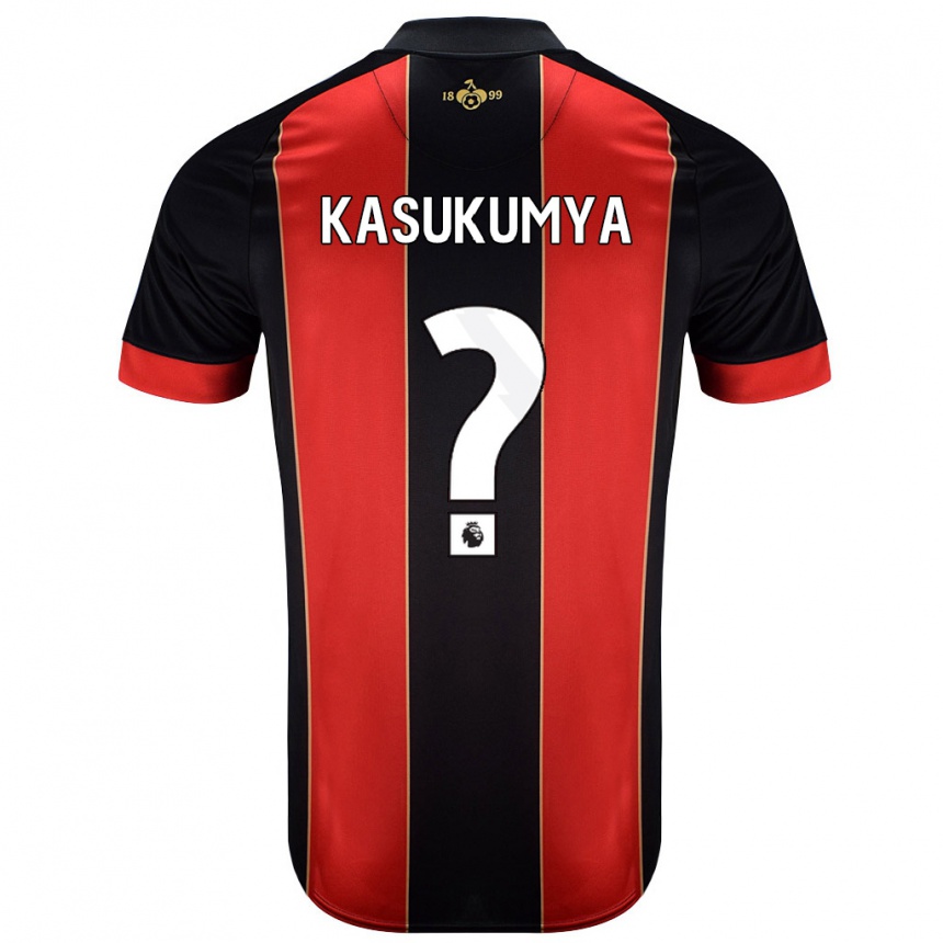 Enfant Football Maillot Kashanga Kasukumya #0 Rouge Noir Tenues Domicile 2024/25