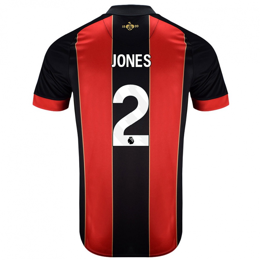 Enfant Football Maillot Abby Jones #2 Rouge Noir Tenues Domicile 2024/25