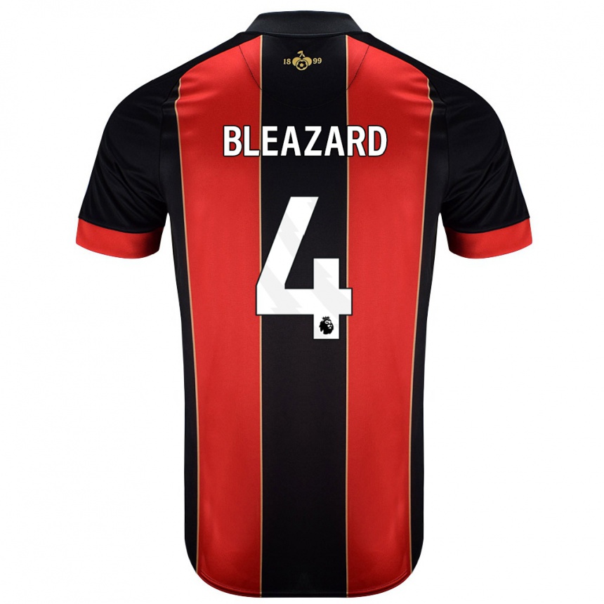 Enfant Football Maillot Helen Bleazard #4 Rouge Noir Tenues Domicile 2024/25