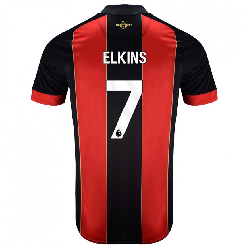 Enfant Football Maillot Elle Elkins #7 Rouge Noir Tenues Domicile 2024/25