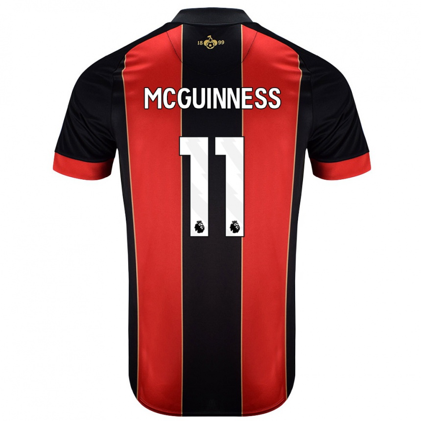 Enfant Football Maillot Gemma Mcguinness #11 Rouge Noir Tenues Domicile 2024/25