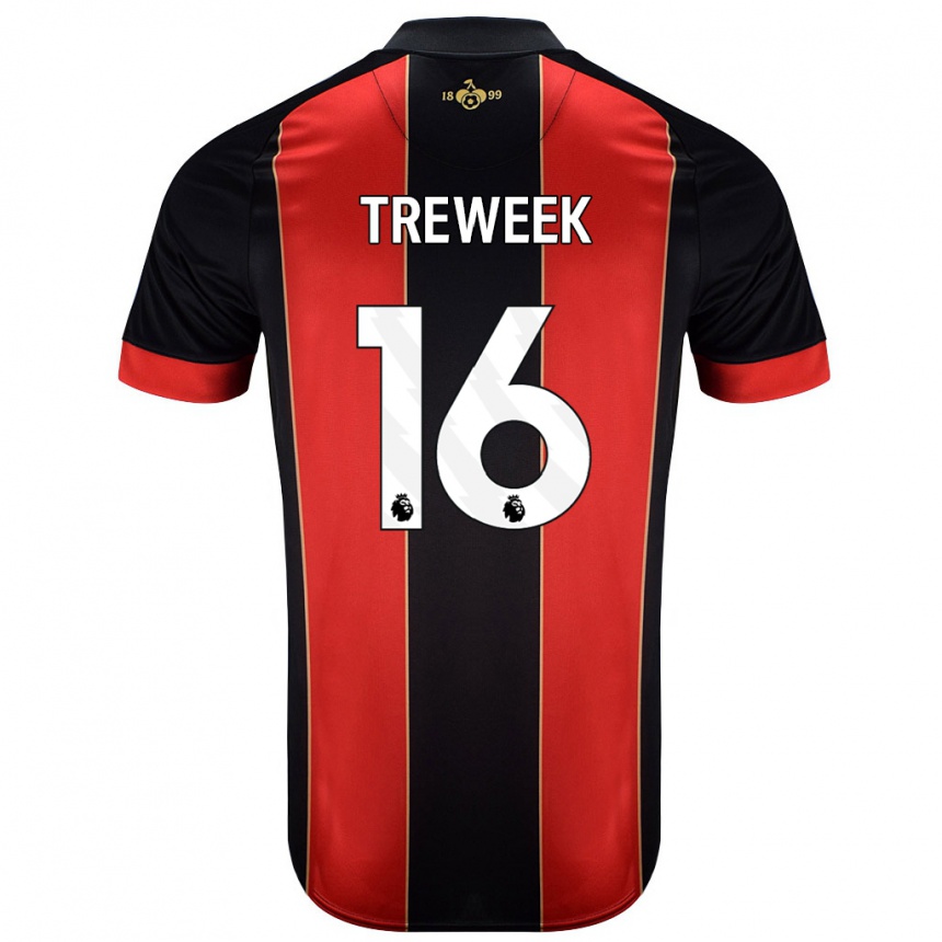 Enfant Football Maillot Jess Treweek #16 Rouge Noir Tenues Domicile 2024/25