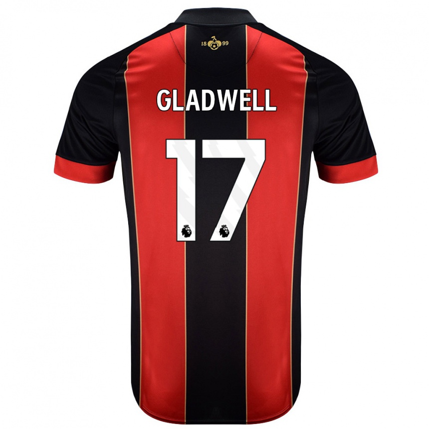 Enfant Football Maillot Molly Gladwell #17 Rouge Noir Tenues Domicile 2024/25