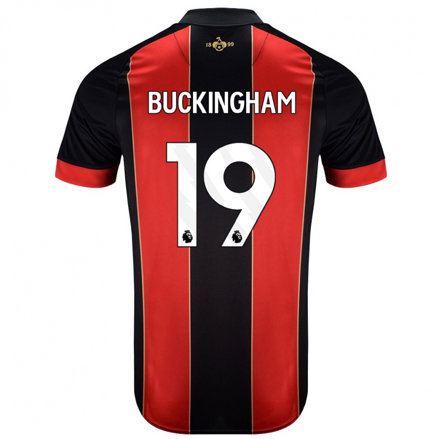 Enfant Football Maillot Alisha Buckingham #19 Rouge Noir Tenues Domicile 2024/25