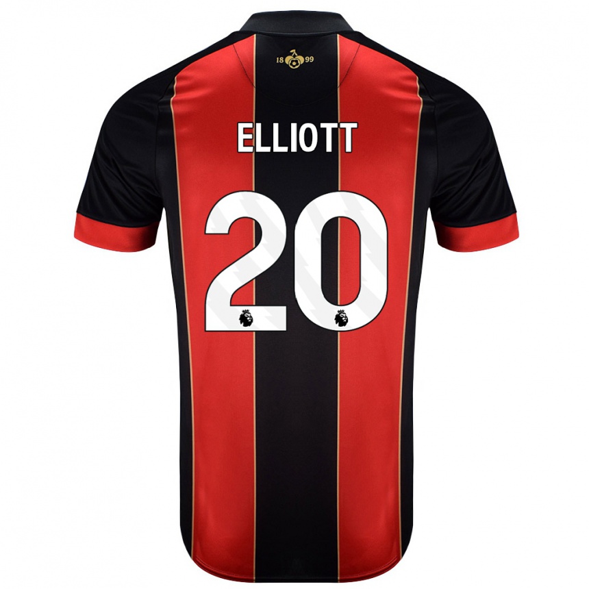 Enfant Football Maillot Kaitlyn Elliott #20 Rouge Noir Tenues Domicile 2024/25