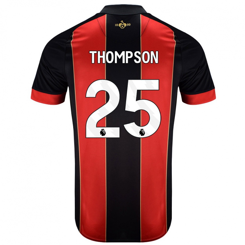 Enfant Football Maillot Kenni Thompson #25 Rouge Noir Tenues Domicile 2024/25