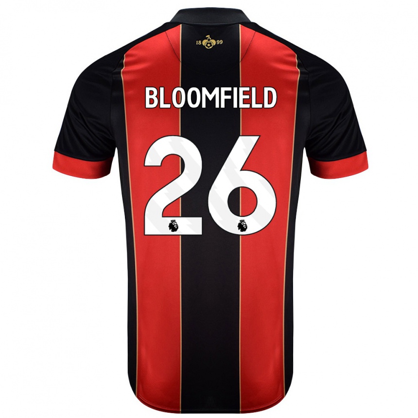 Enfant Football Maillot Erin Bloomfield #26 Rouge Noir Tenues Domicile 2024/25