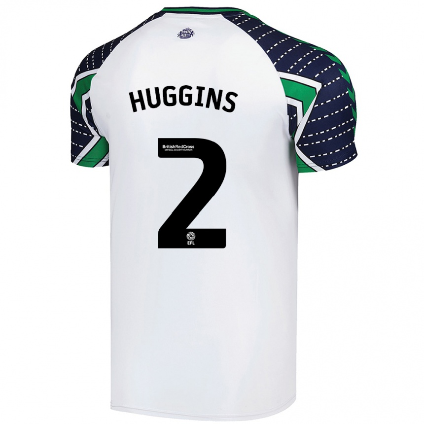 Enfant Football Maillot Niall Huggins #2 Blanc Tenues Extérieur 2024/25