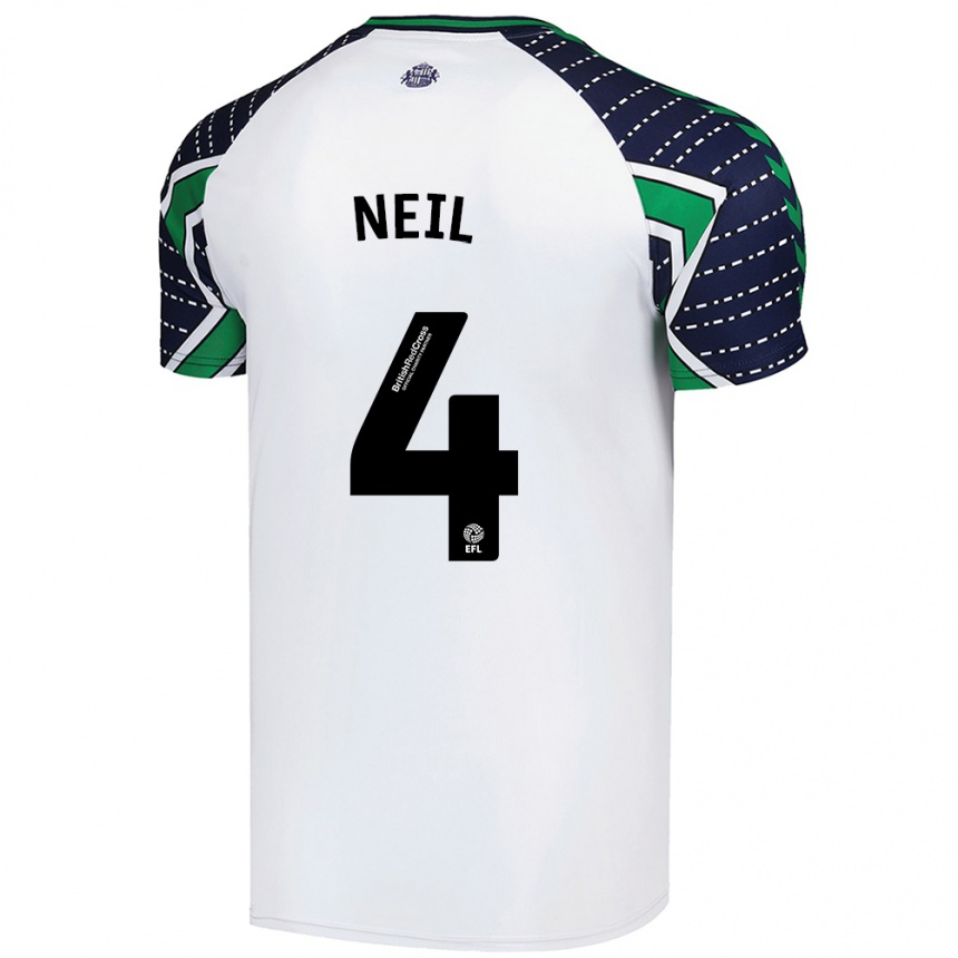 Enfant Football Maillot Dan Neil #4 Blanc Tenues Extérieur 2024/25