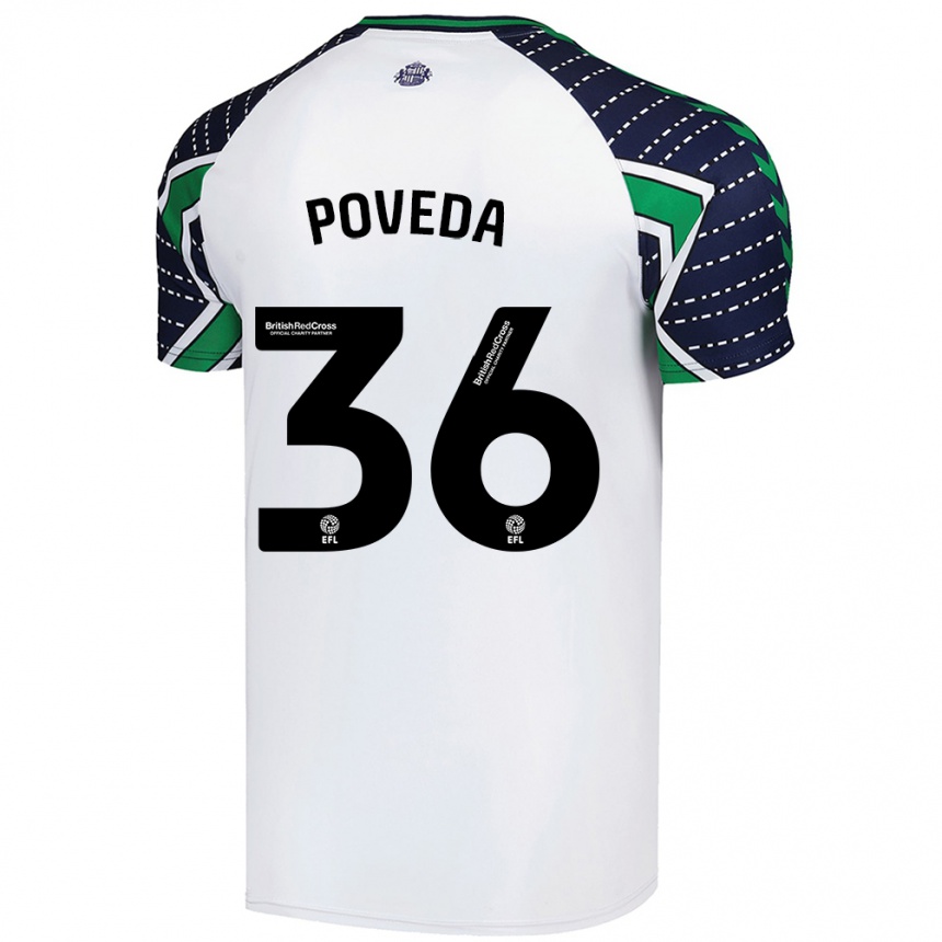 Enfant Football Maillot Ian Poveda #36 Blanc Tenues Extérieur 2024/25