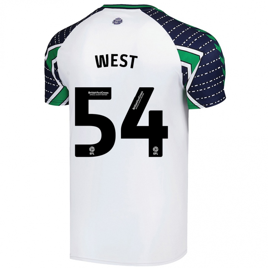 Enfant Football Maillot Ella West #54 Blanc Tenues Extérieur 2024/25