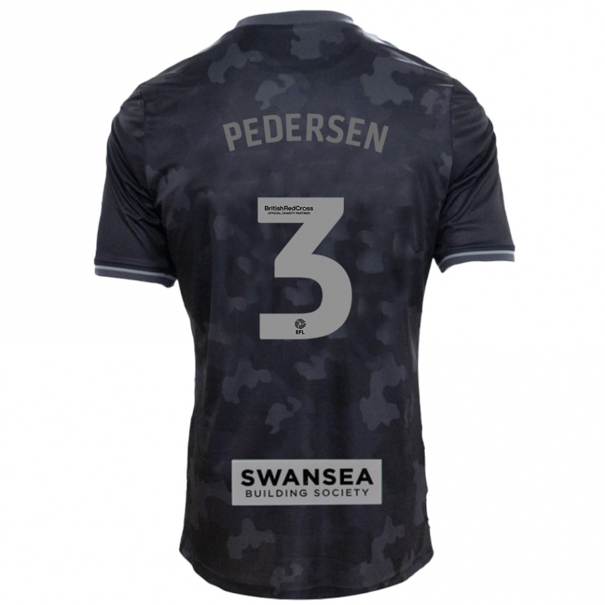 Enfant Football Maillot Kristian Pedersen #3 Noir Tenues Extérieur 2024/25