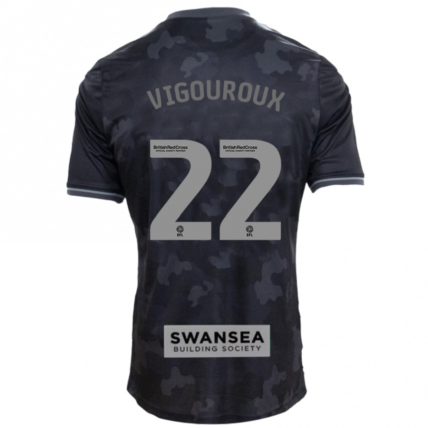 Enfant Football Maillot Lawrence Vigouroux #22 Noir Tenues Extérieur 2024/25