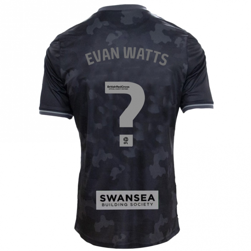 Enfant Football Maillot Evan Watts #0 Noir Tenues Extérieur 2024/25