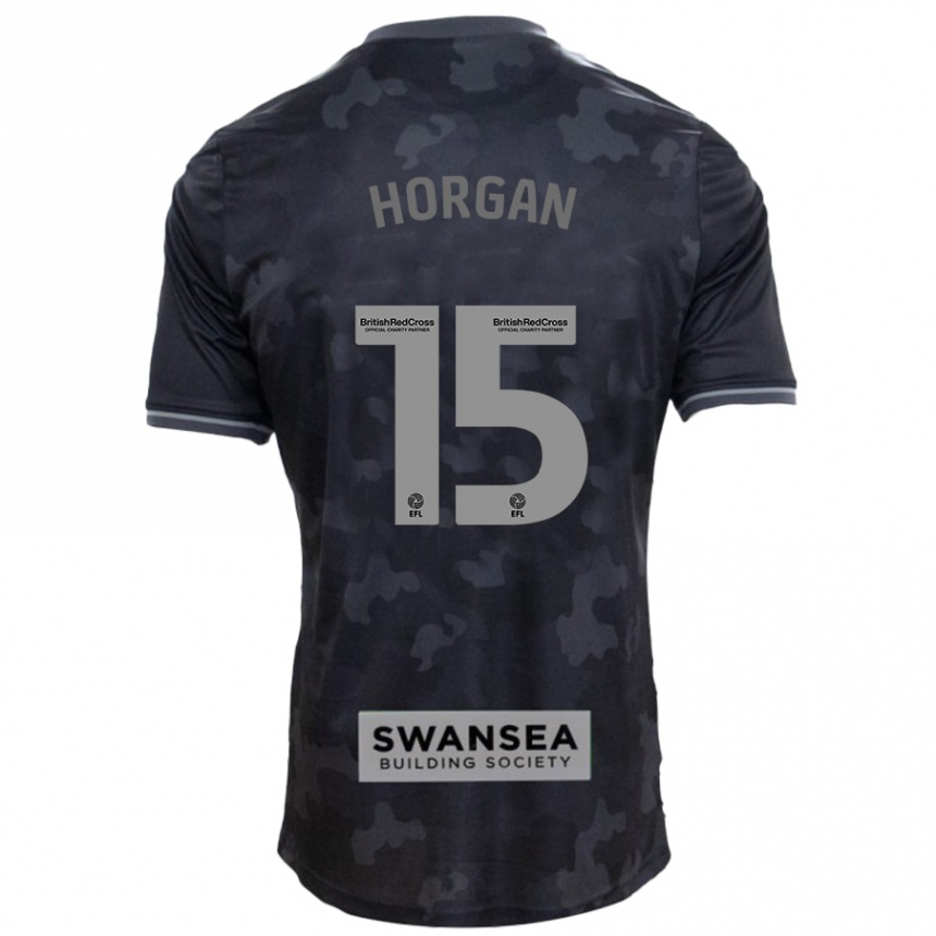 Enfant Football Maillot Gwenan Horgan #15 Noir Tenues Extérieur 2024/25