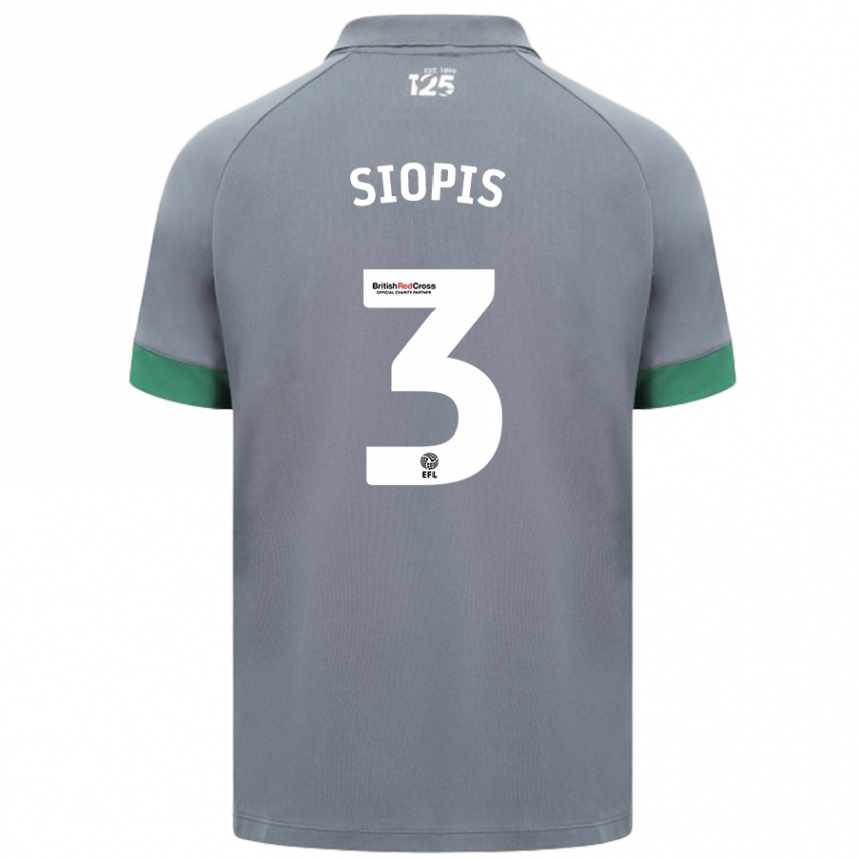 Enfant Football Maillot Manolis Siopis #3 Gris Foncé Tenues Extérieur 2024/25