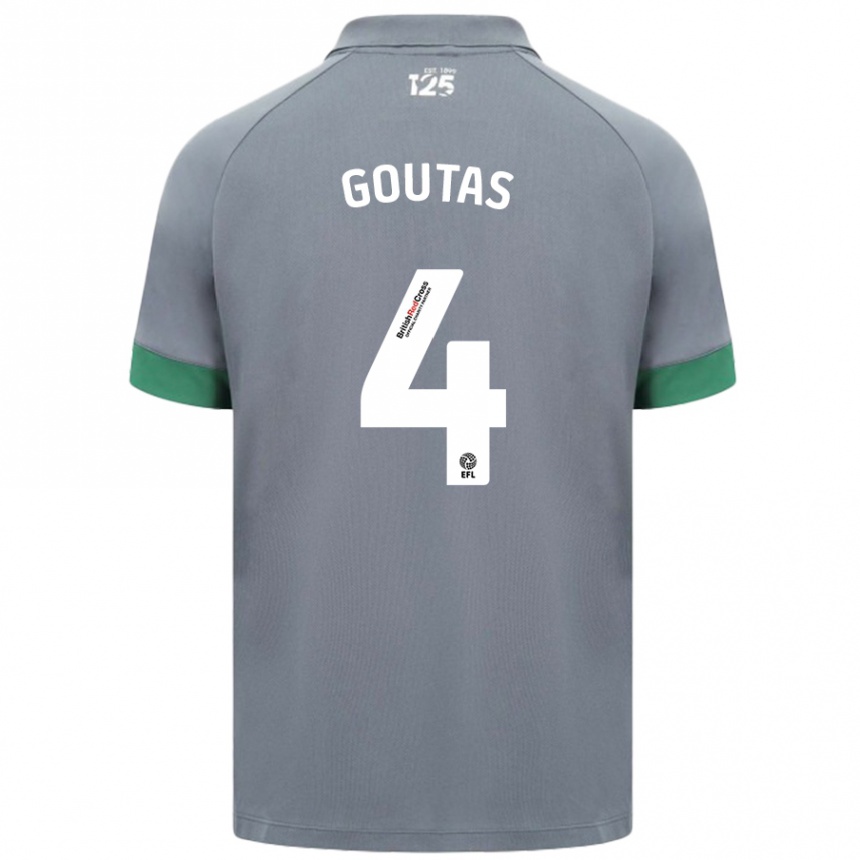 Enfant Football Maillot Dimitrios Goutas #4 Gris Foncé Tenues Extérieur 2024/25