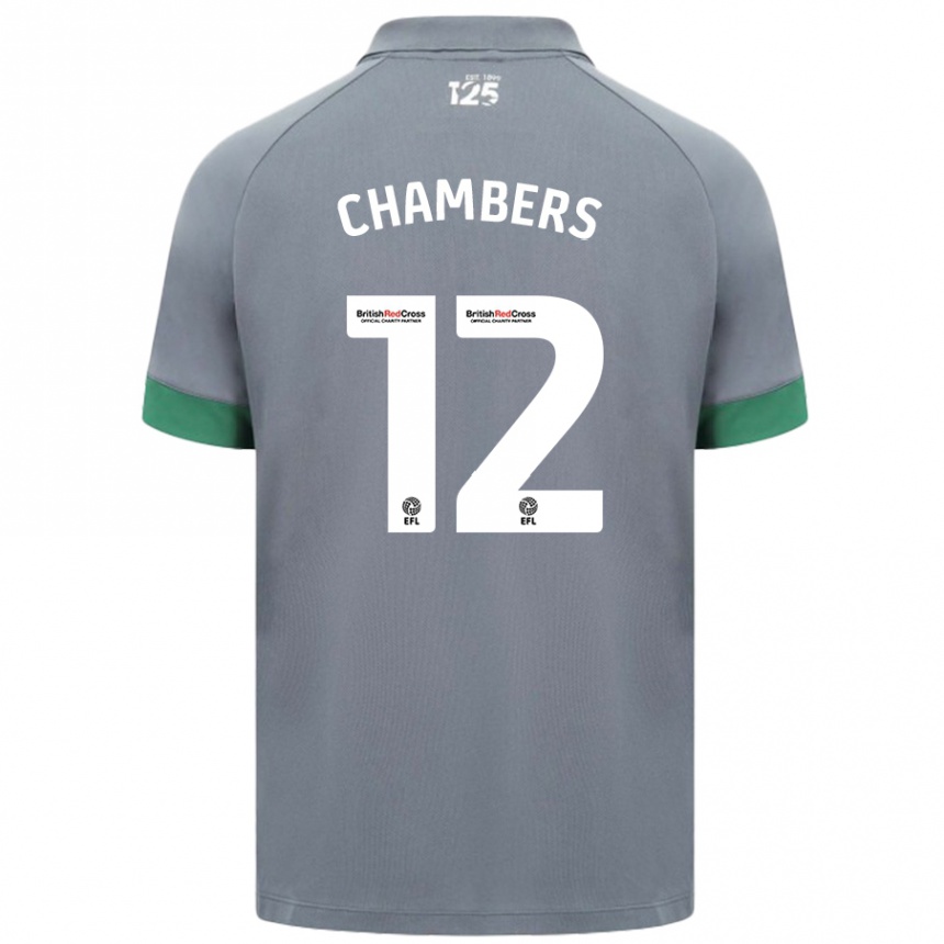 Enfant Football Maillot Calum Chambers #12 Gris Foncé Tenues Extérieur 2024/25