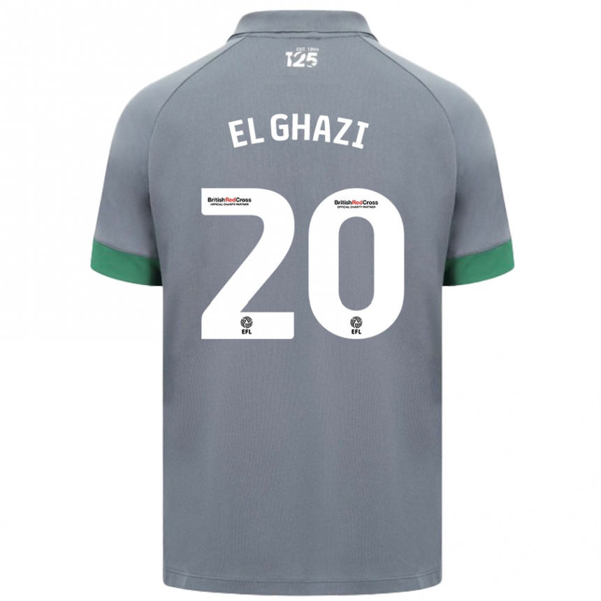 Enfant Football Maillot Anwar El Ghazi #20 Gris Foncé Tenues Extérieur 2024/25