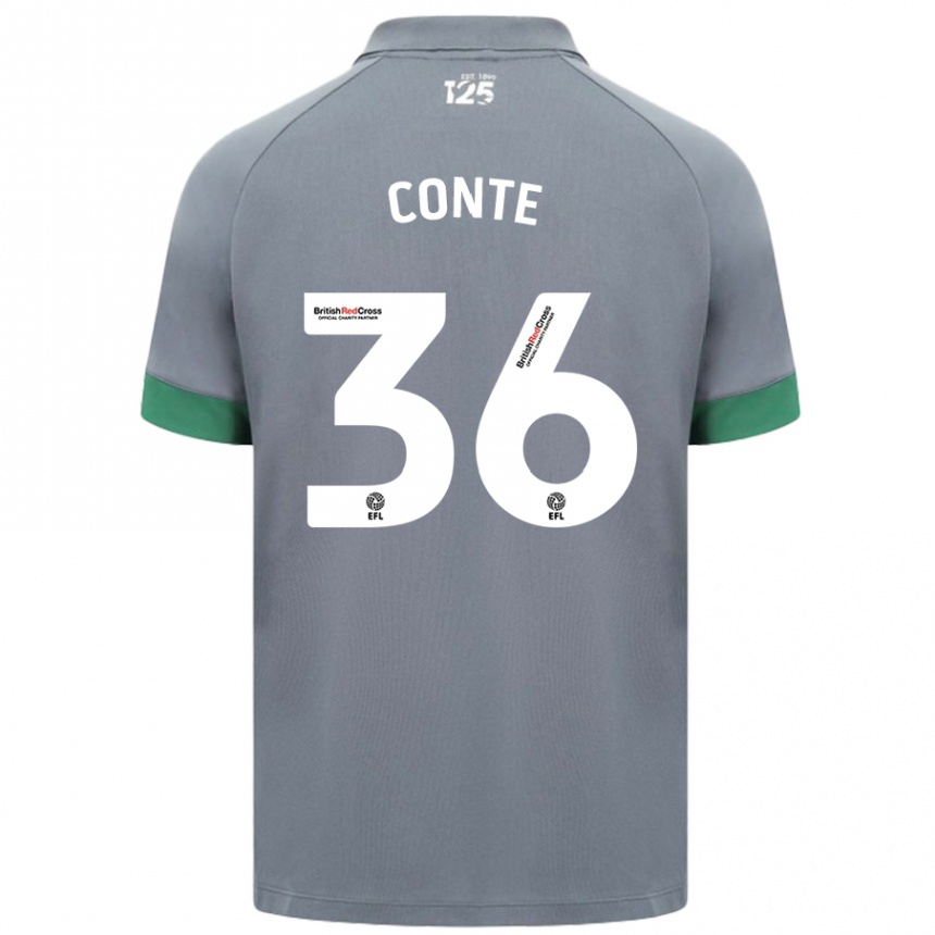 Enfant Football Maillot Raheem Conte #36 Gris Foncé Tenues Extérieur 2024/25