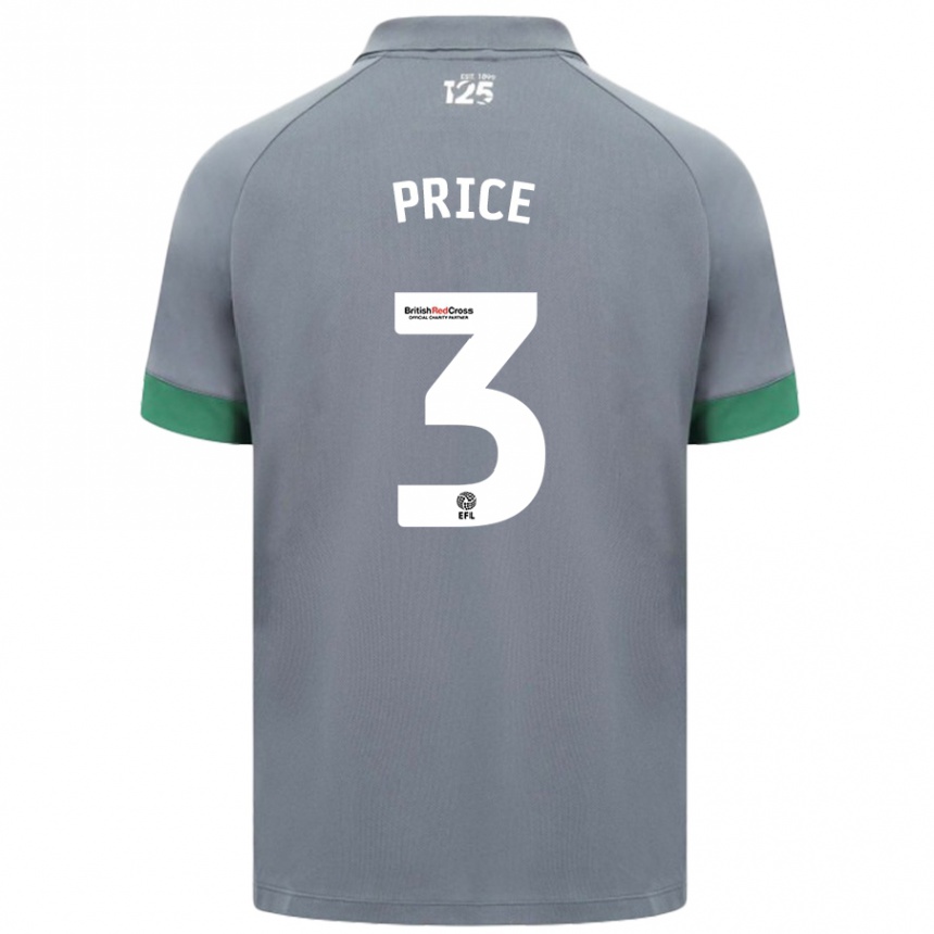 Enfant Football Maillot Ffion Price #3 Gris Foncé Tenues Extérieur 2024/25