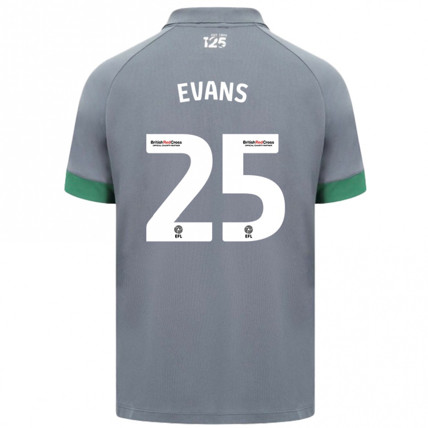 Enfant Football Maillot Kieron Evans #25 Gris Foncé Tenues Extérieur 2024/25