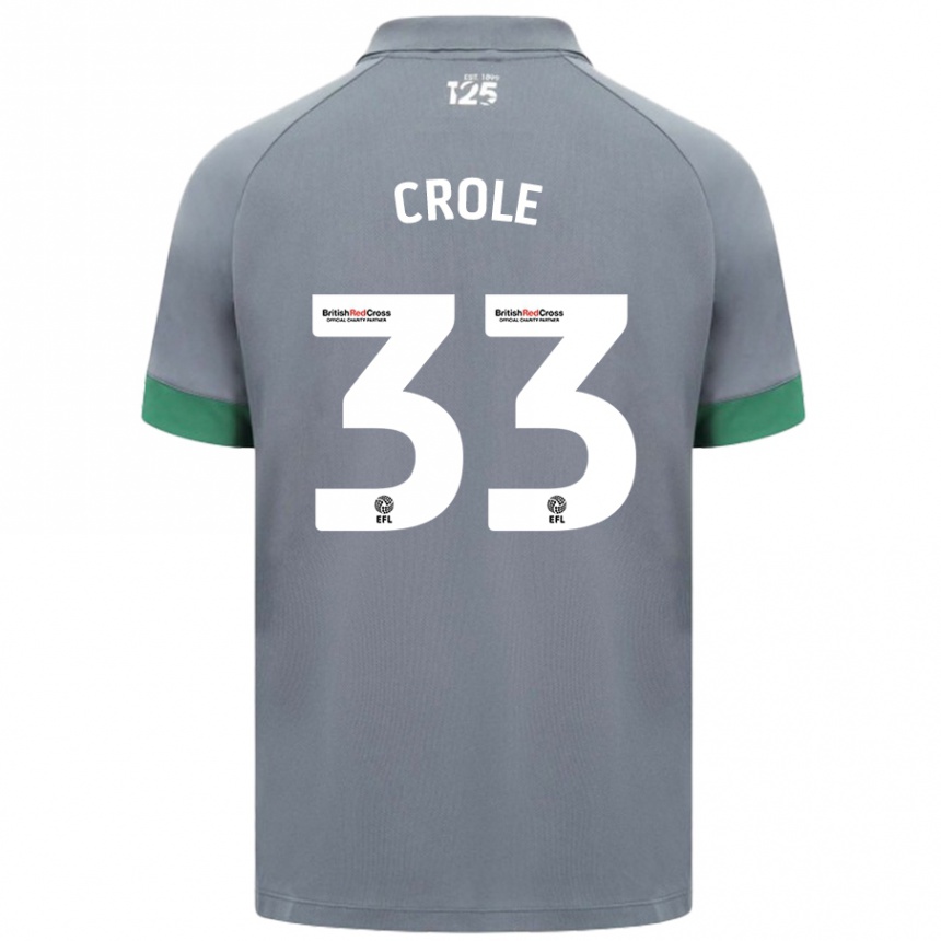 Enfant Football Maillot James Crole #33 Gris Foncé Tenues Extérieur 2024/25