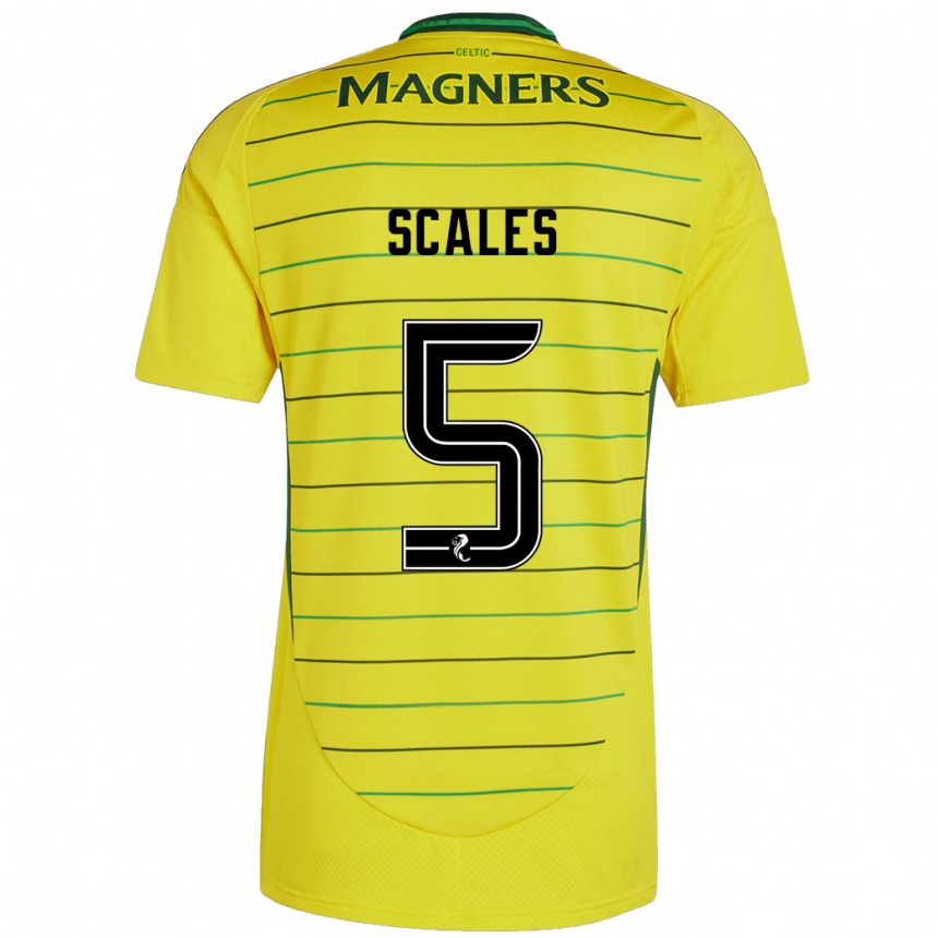 Enfant Football Maillot Liam Scales #5 Jaune Tenues Extérieur 2024/25