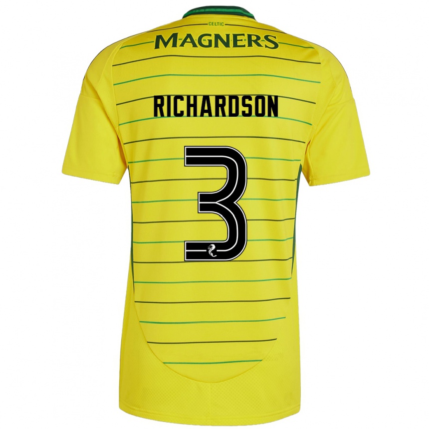 Enfant Football Maillot Amy Richardson #3 Jaune Tenues Extérieur 2024/25