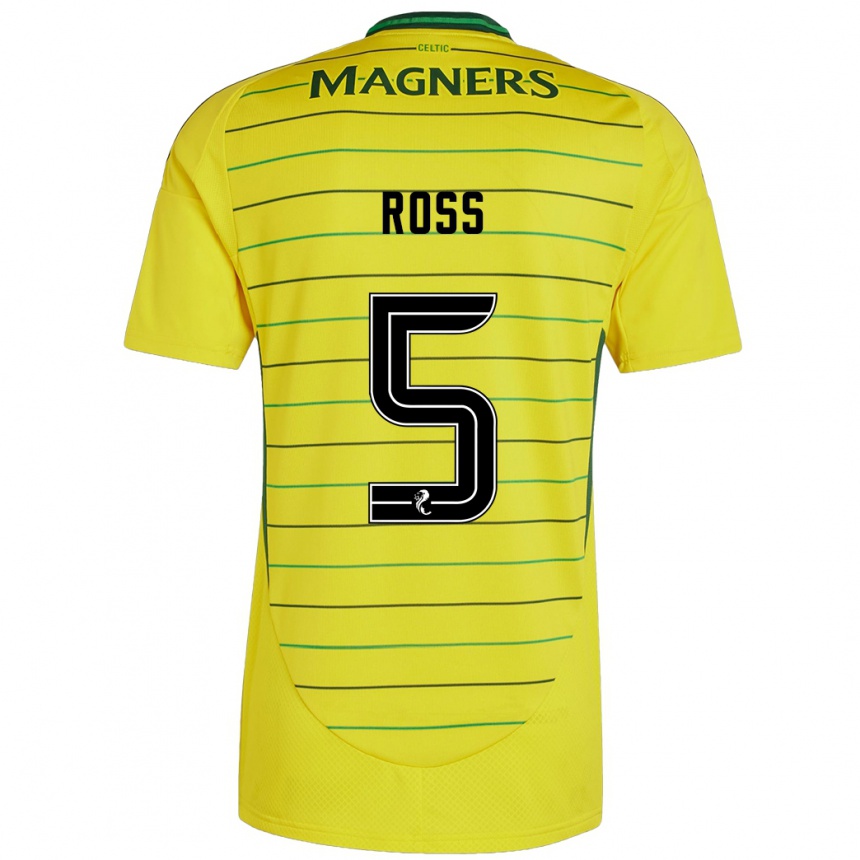 Enfant Football Maillot Natalie Ross #5 Jaune Tenues Extérieur 2024/25