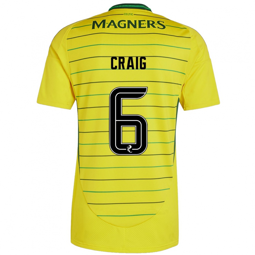 Enfant Football Maillot Chloe Craig #6 Jaune Tenues Extérieur 2024/25