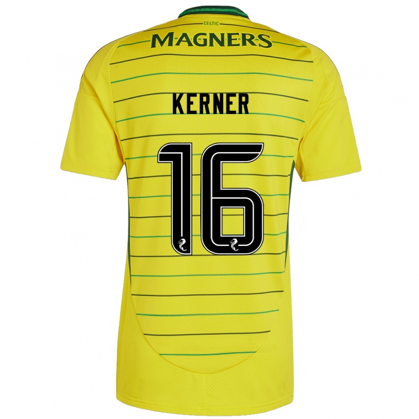 Enfant Football Maillot Hana Kerner #16 Jaune Tenues Extérieur 2024/25