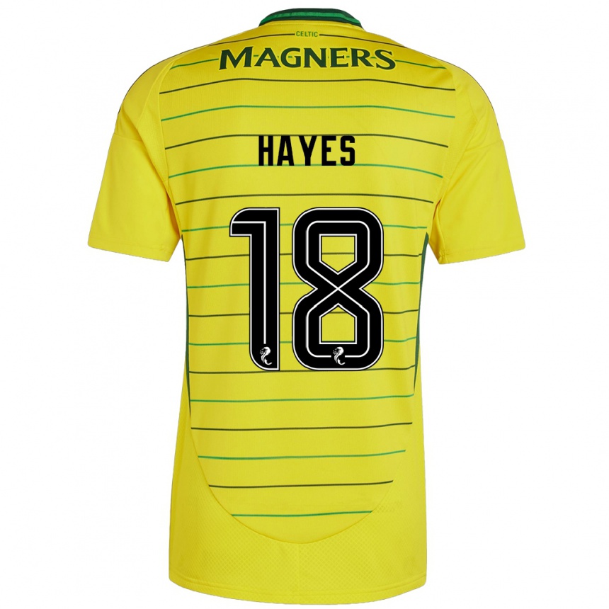 Enfant Football Maillot Caitlin Hayes #18 Jaune Tenues Extérieur 2024/25