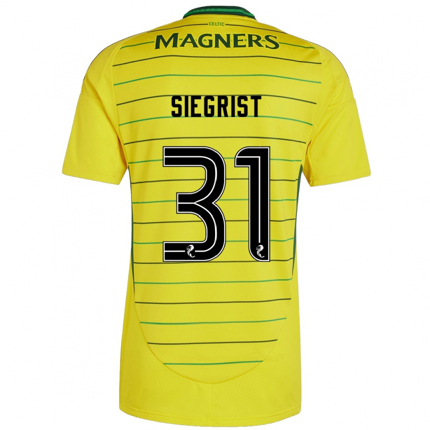 Enfant Football Maillot Benjamin Siegrist #31 Jaune Tenues Extérieur 2024/25