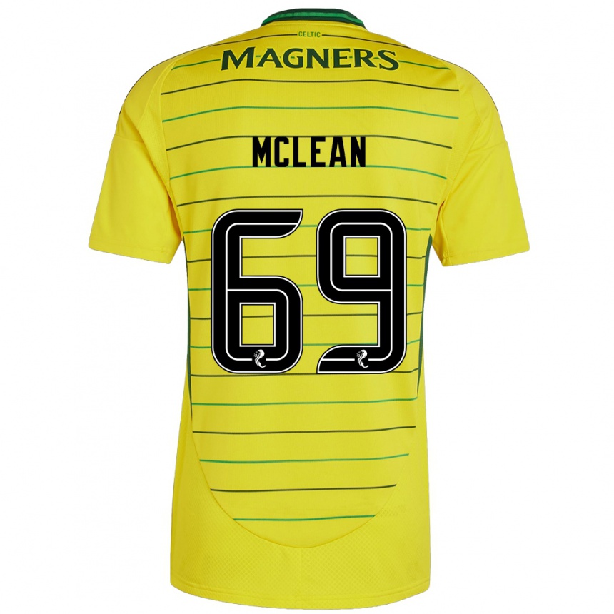 Enfant Football Maillot Kai Mclean #69 Jaune Tenues Extérieur 2024/25