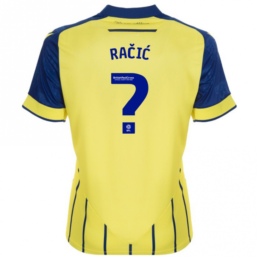 Enfant Football Maillot Uroš Račić #0 Jaune Bleu Tenues Extérieur 2024/25