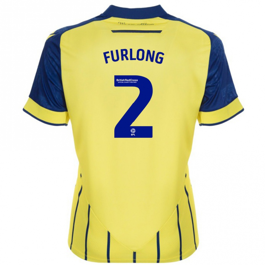 Enfant Football Maillot Darnell Furlong #2 Jaune Bleu Tenues Extérieur 2024/25