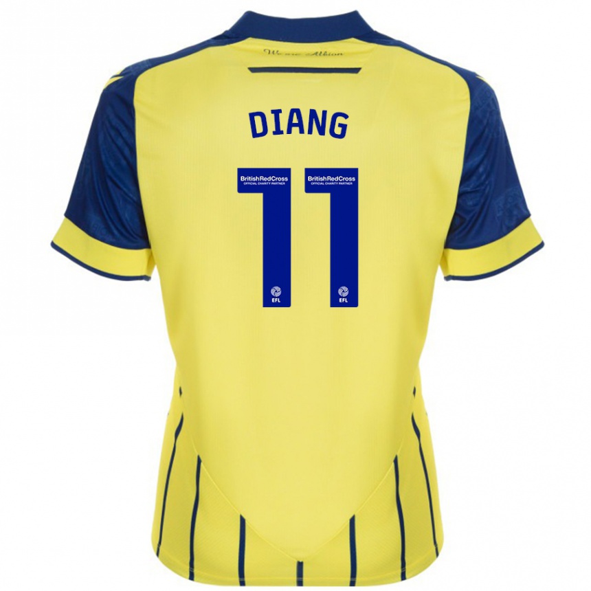 Enfant Football Maillot Grady Diangana #11 Jaune Bleu Tenues Extérieur 2024/25