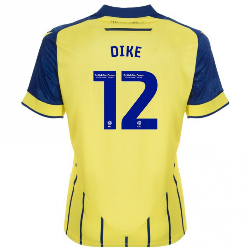 Enfant Football Maillot Daryl Dike #12 Jaune Bleu Tenues Extérieur 2024/25