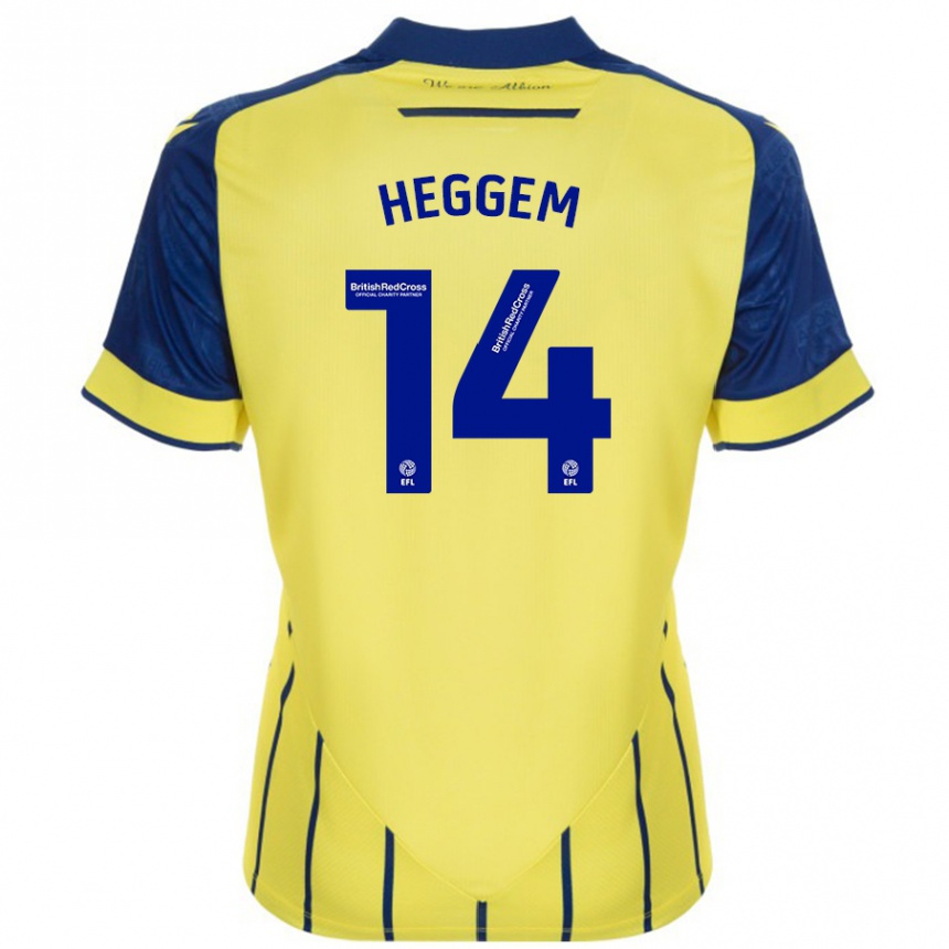 Enfant Football Maillot Torbjørn Heggem #14 Jaune Bleu Tenues Extérieur 2024/25