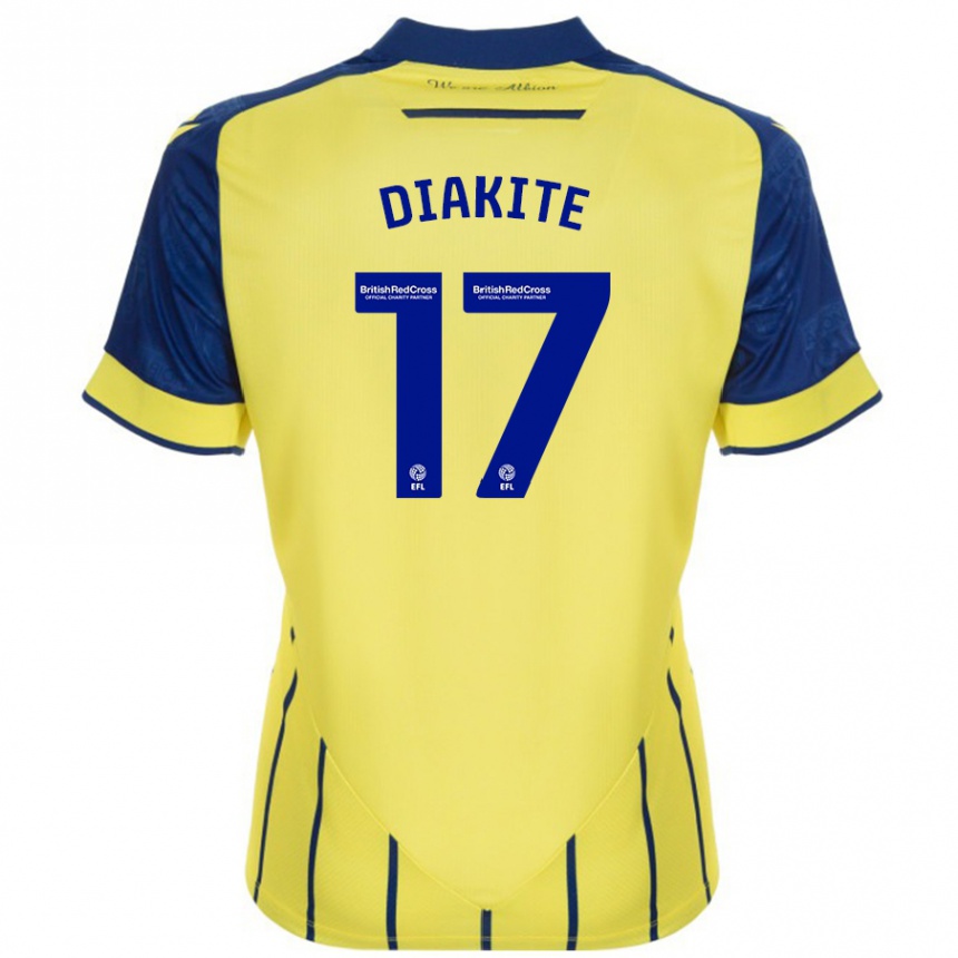 Enfant Football Maillot Ousmane Diakité #17 Jaune Bleu Tenues Extérieur 2024/25