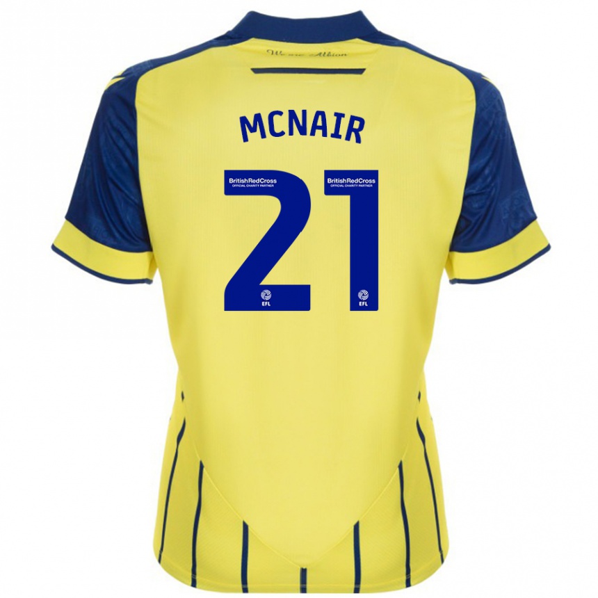 Enfant Football Maillot Paddy Mcnair #21 Jaune Bleu Tenues Extérieur 2024/25