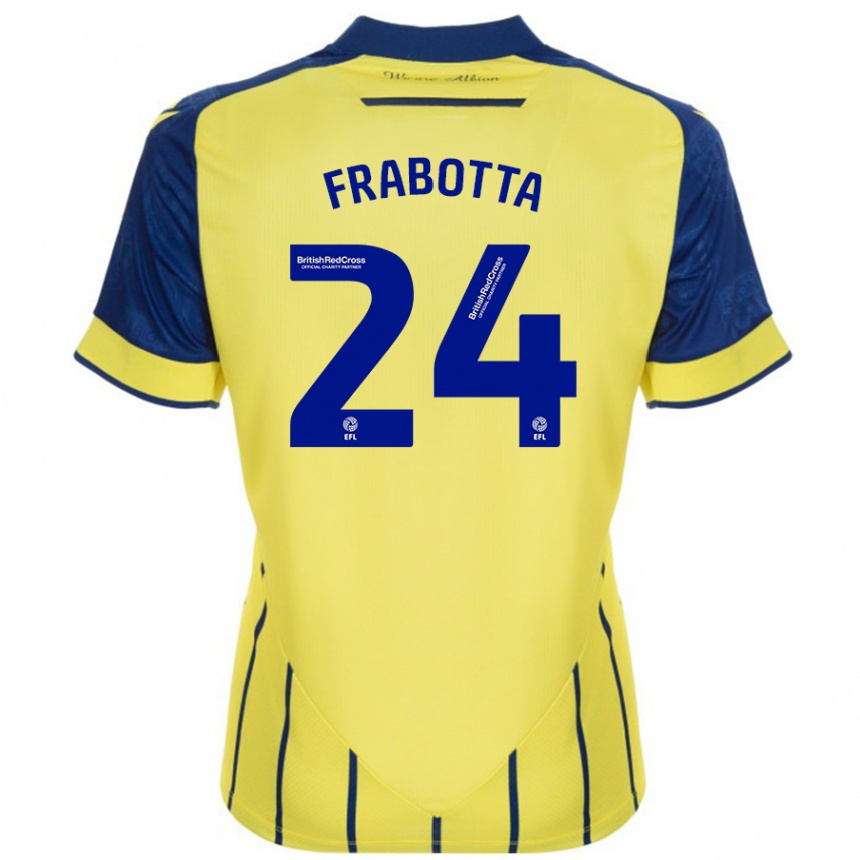 Enfant Football Maillot Gianluca Frabotta #24 Jaune Bleu Tenues Extérieur 2024/25