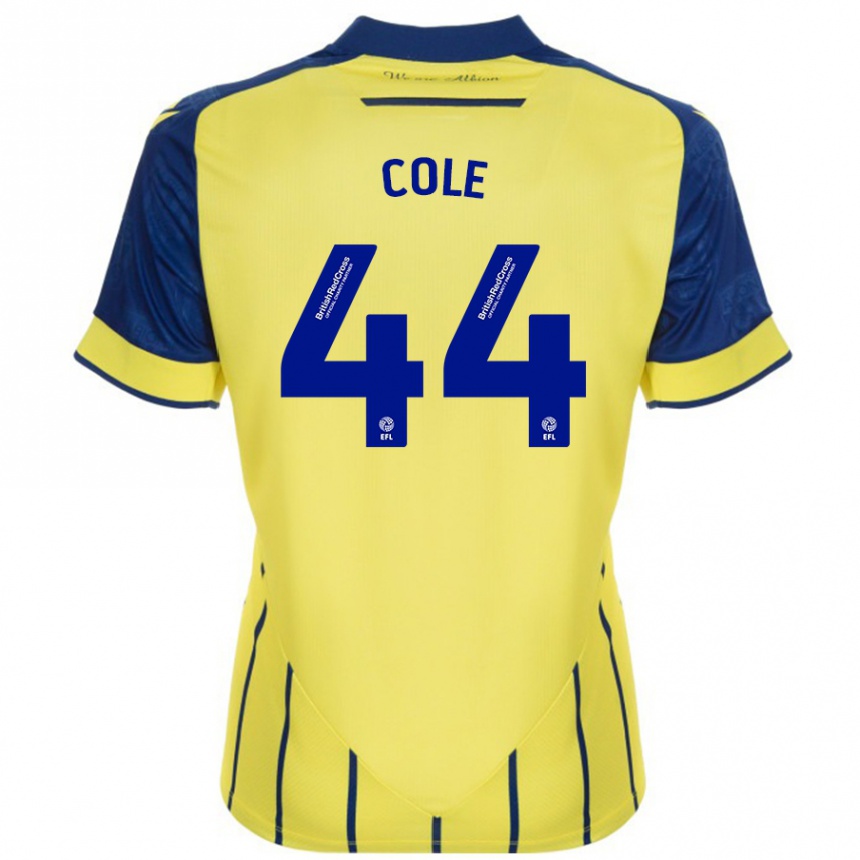 Enfant Football Maillot Devante Cole #44 Jaune Bleu Tenues Extérieur 2024/25