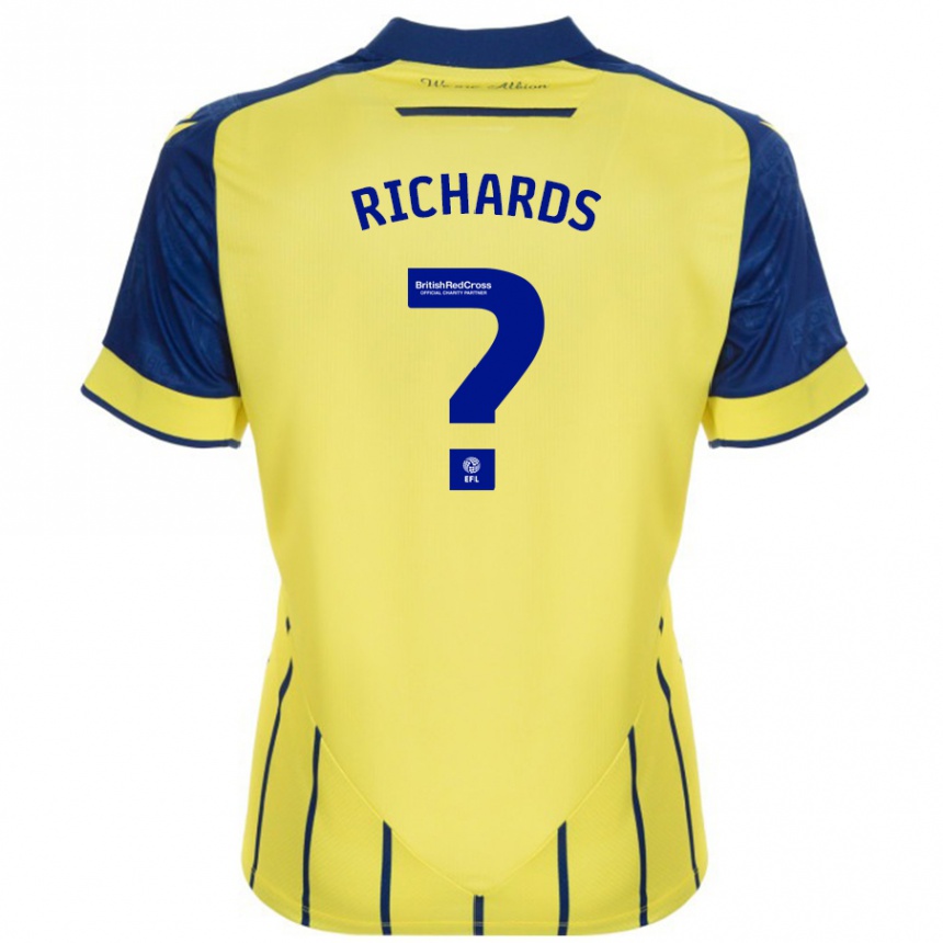 Enfant Football Maillot Matt Richards #0 Jaune Bleu Tenues Extérieur 2024/25