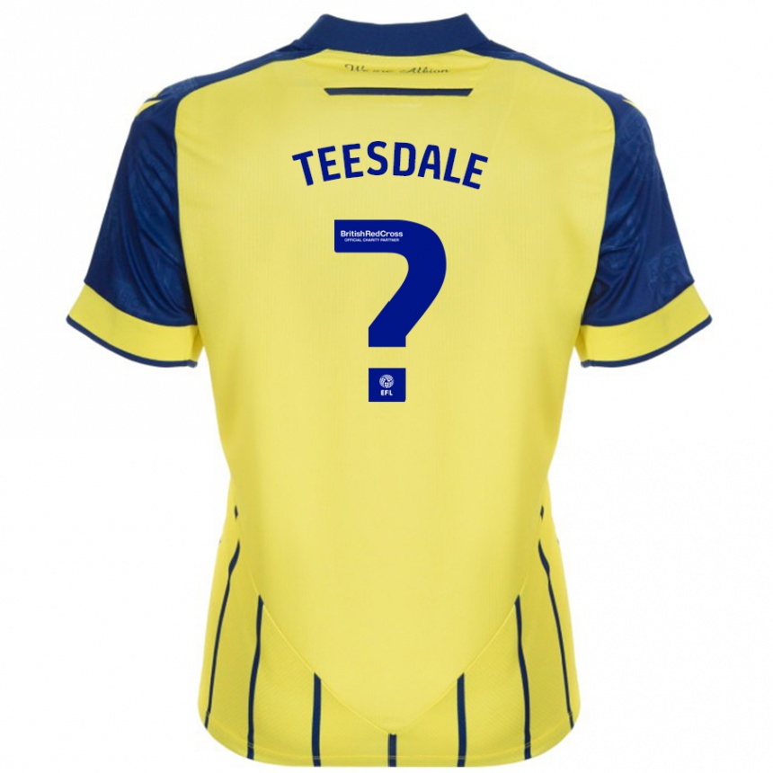 Enfant Football Maillot Finn Teesdale #0 Jaune Bleu Tenues Extérieur 2024/25