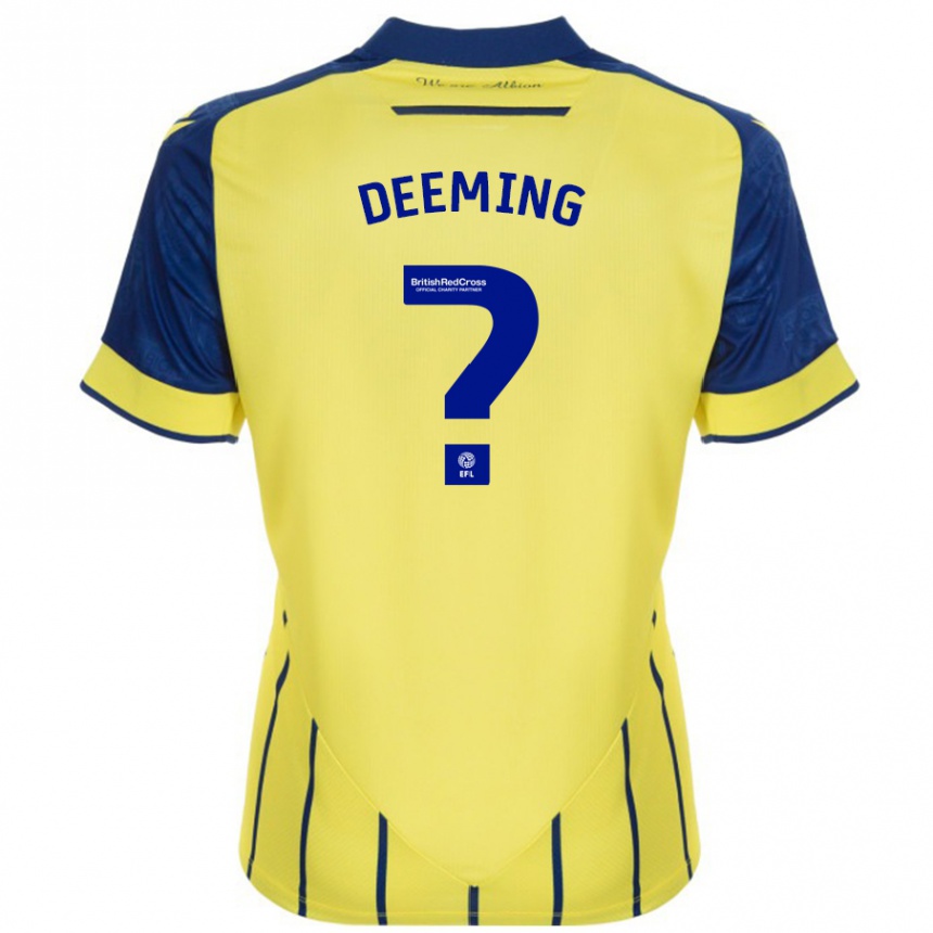 Enfant Football Maillot Cole Deeming #0 Jaune Bleu Tenues Extérieur 2024/25