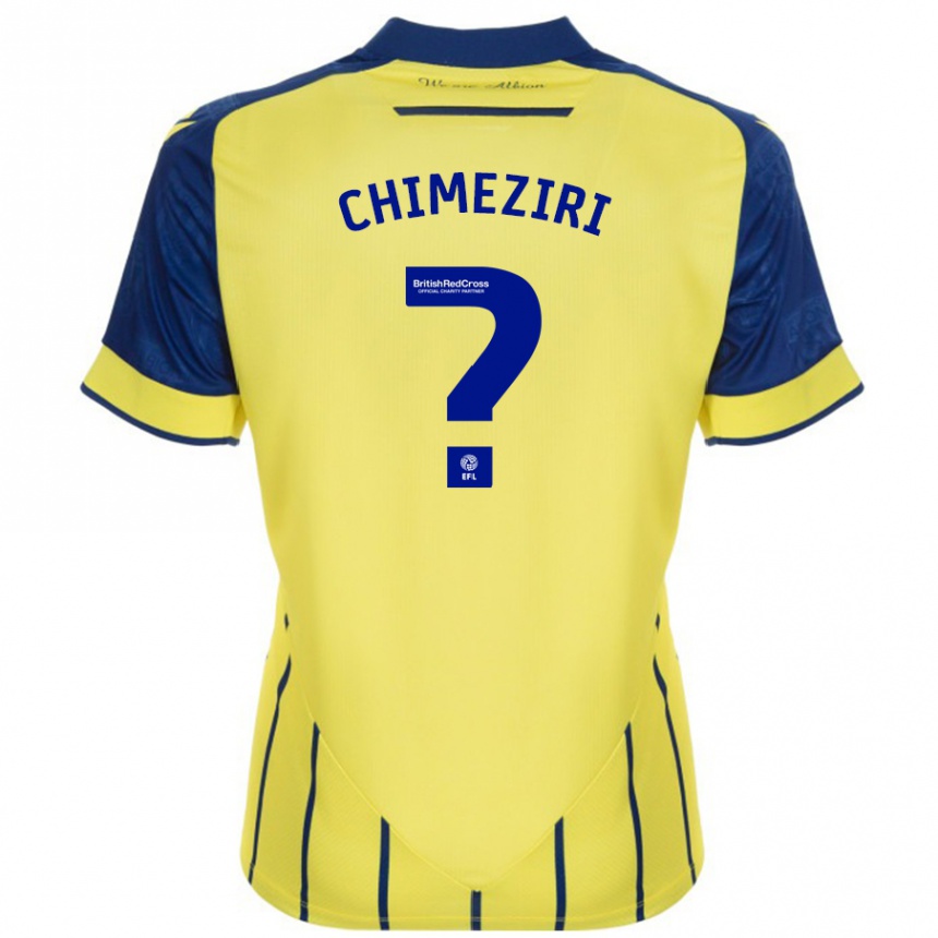 Enfant Football Maillot Dan Chimeziri #0 Jaune Bleu Tenues Extérieur 2024/25