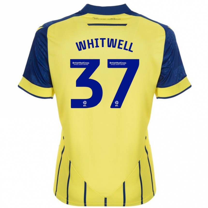 Enfant Football Maillot Harry Whitwell #37 Jaune Bleu Tenues Extérieur 2024/25