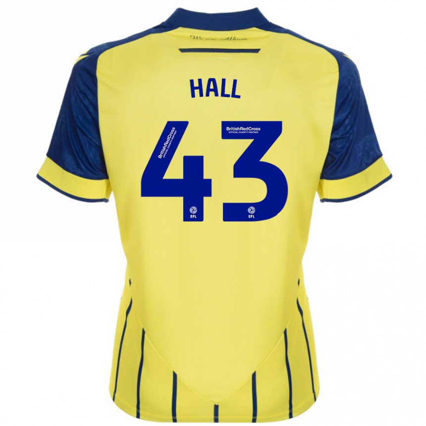 Enfant Football Maillot Reece Hall #43 Jaune Bleu Tenues Extérieur 2024/25